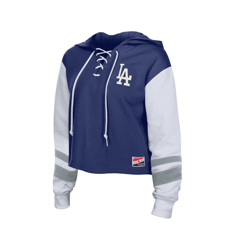 Los Angeles Dodgers Women's Boxy Lace-Up Hoodie Royal