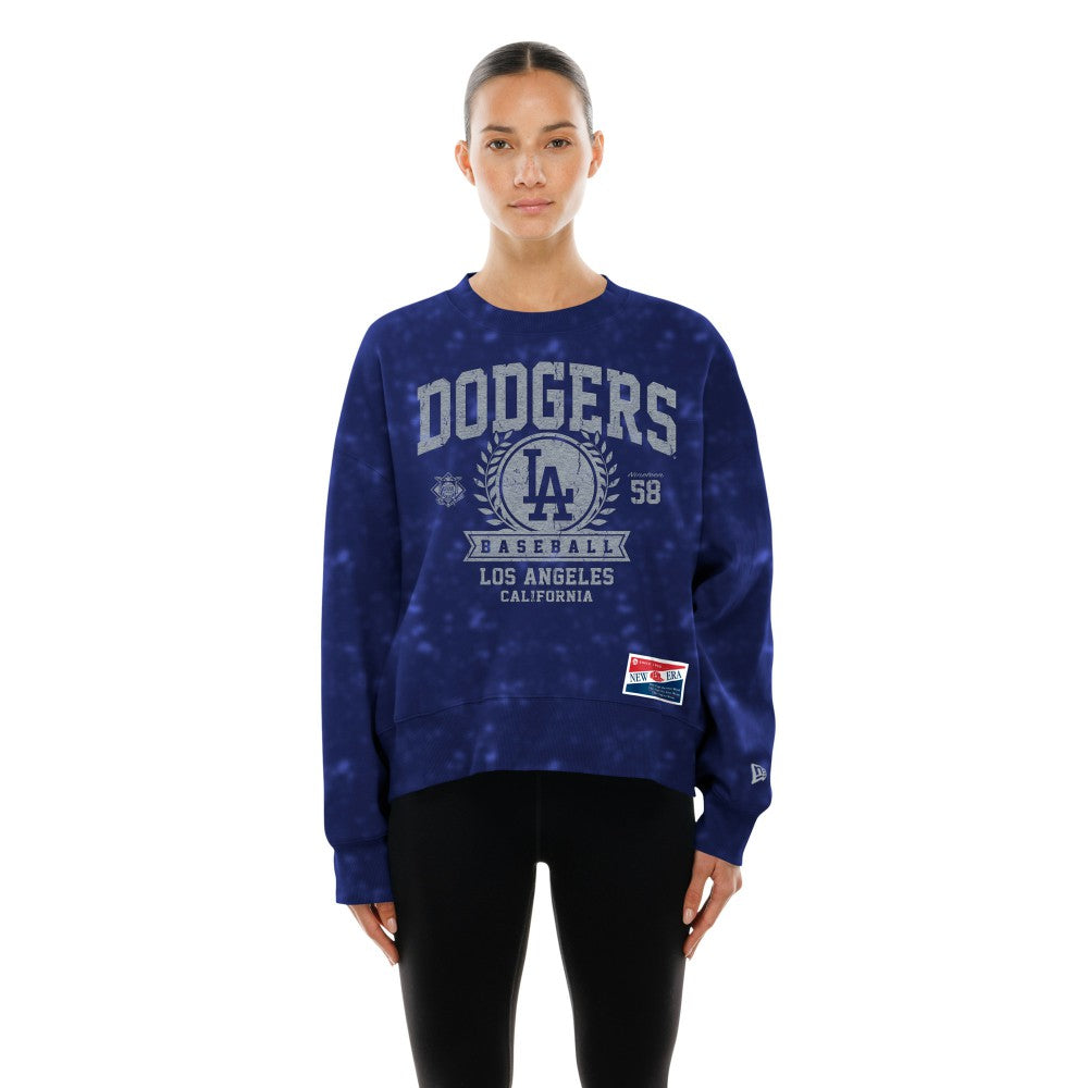 Los Angeles Dodgers Women's Throwback Oversized Boxy Sweatshirt Royal