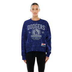 Los Angeles Dodgers Women's Throwback Oversized Boxy Sweatshirt Royal