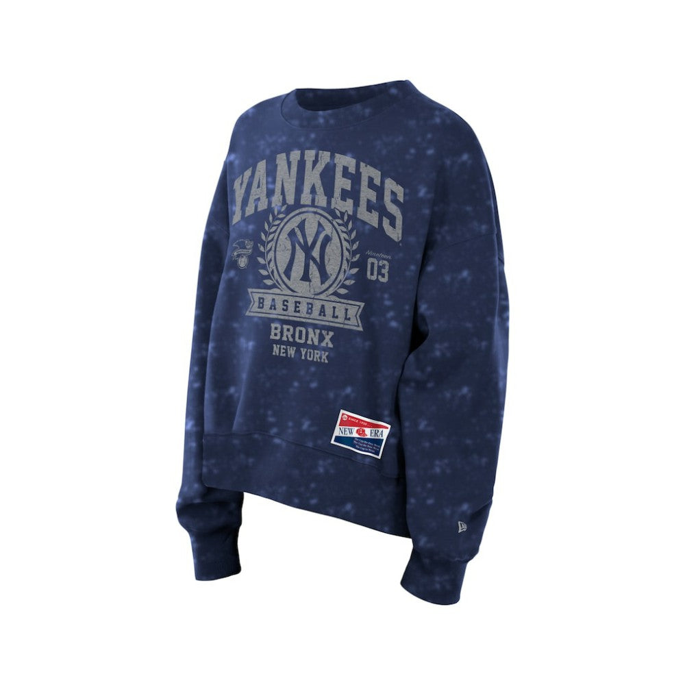 New York Yankees Women's Throwback Oversized Boxy Sweatshirt Navy