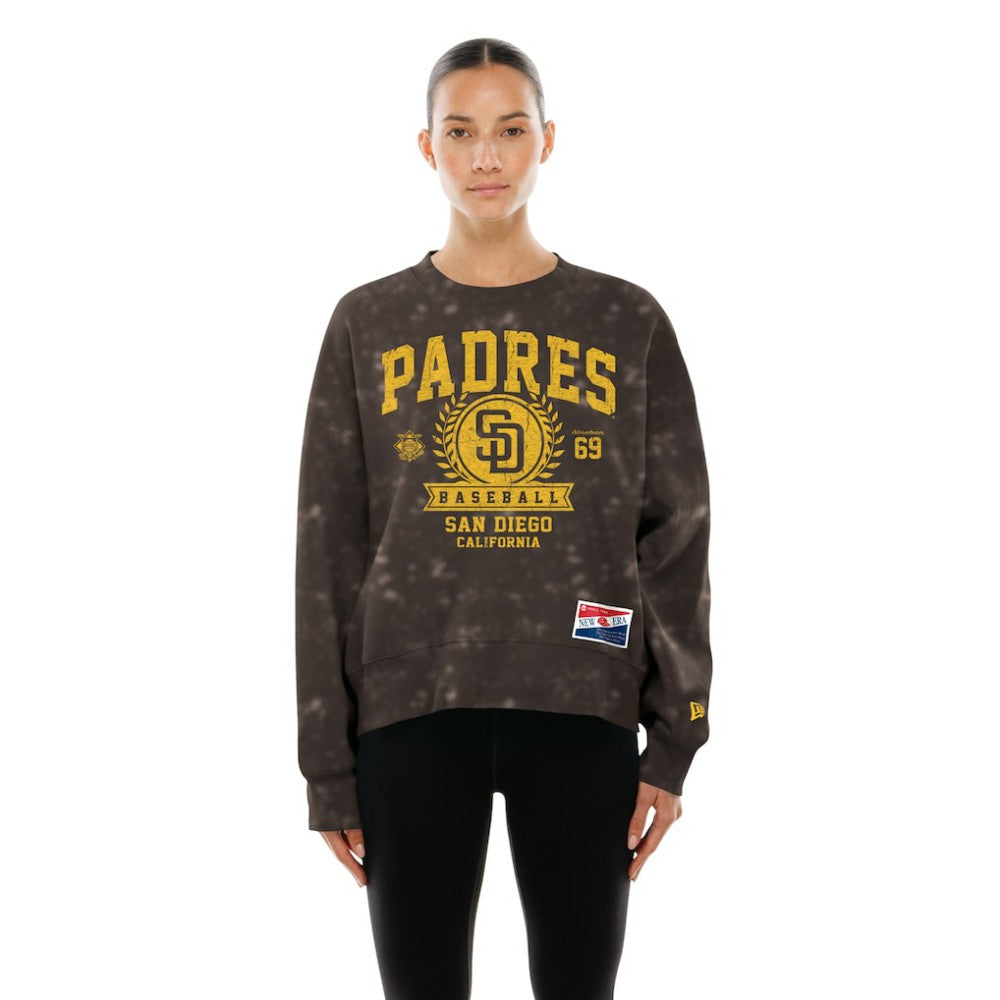 San Diego Padres Women's Throwback Oversized Boxy Sweatshirt Brown