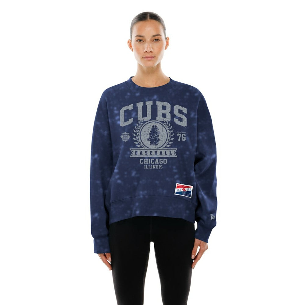 Chicago Cubs Women's Throwback Oversized Boxy Sweatshirt Royal