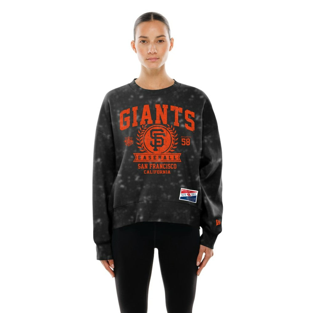 San Francisco Giants Women's Throwback Oversized Boxy Sweatshirt Black