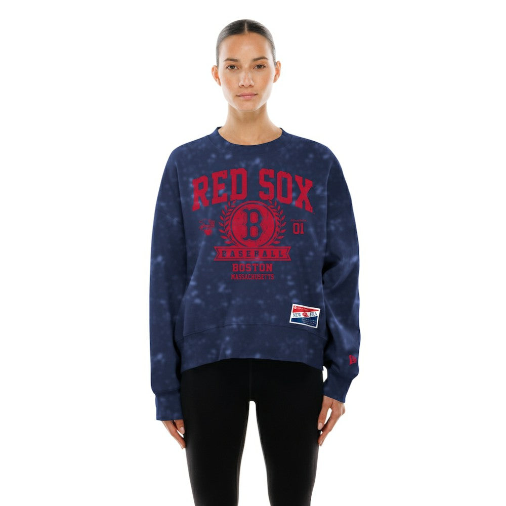 Boston Red Sox Women's Throwback Oversized Boxy Sweatshirt Navy