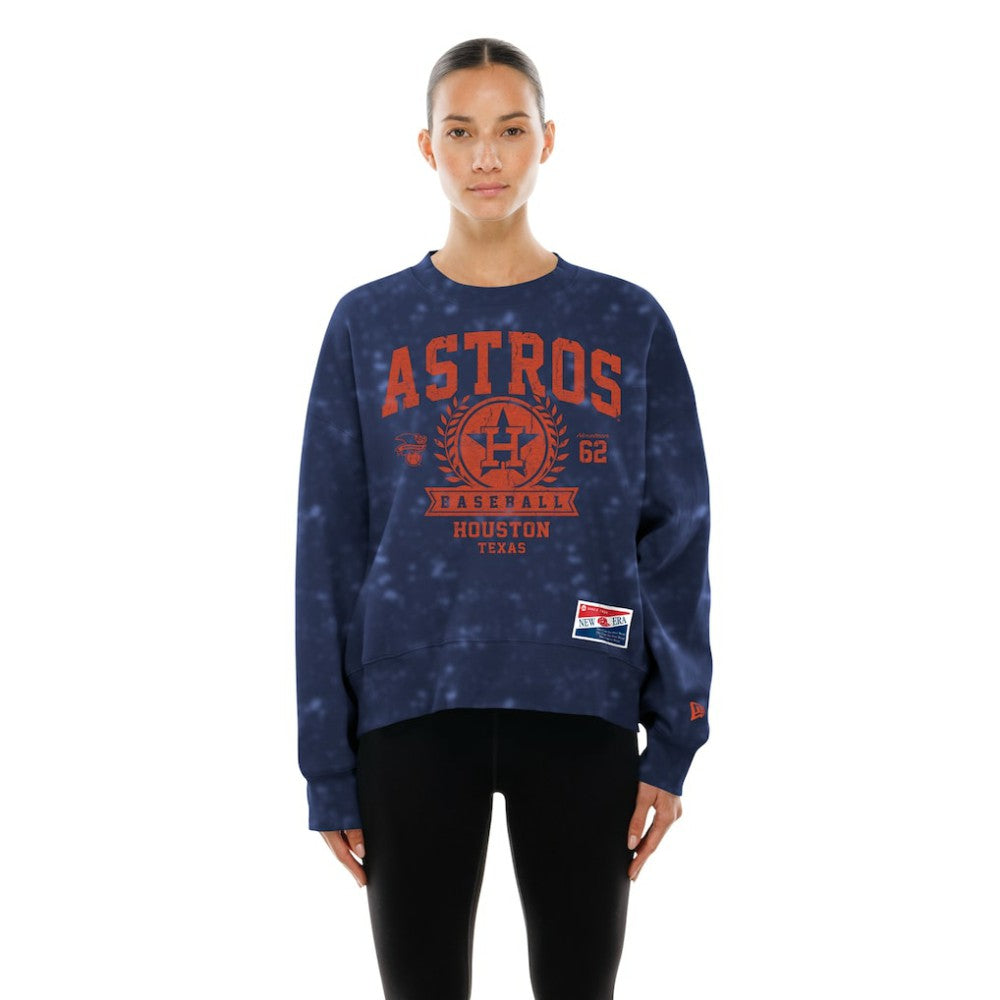 Houston Astros Women's Throwback Oversized Boxy Sweatshirt Navy