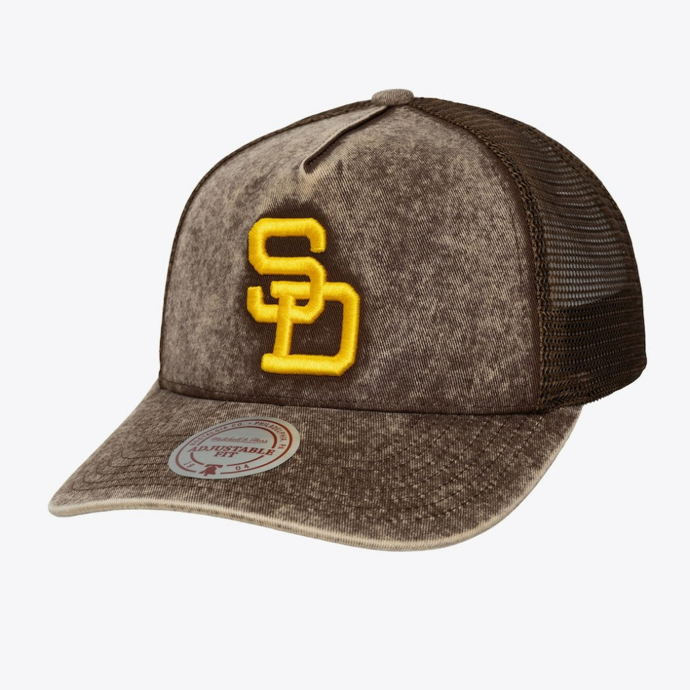 San Diego Padres Unisex Cooperstown Gameday Adjustable Trucker Hat Brown