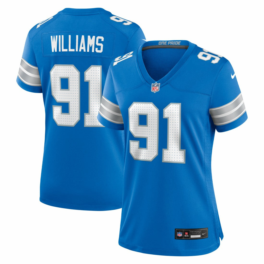 Tyleik Williams Detroit Lions Women's Team Game Jersey - Blue for sale