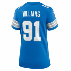 Tyleik Williams Detroit Lions Women's Team Game Jersey - Blue for sale
