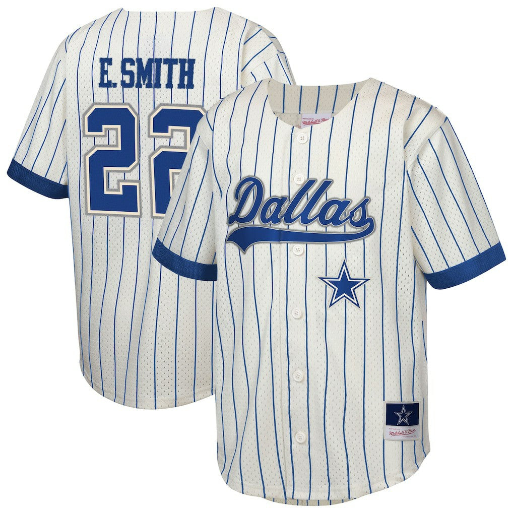 Emmitt Smith Dallas Cowboys Youth Retired Player Name & Number Baseball Jersey - Cream online
