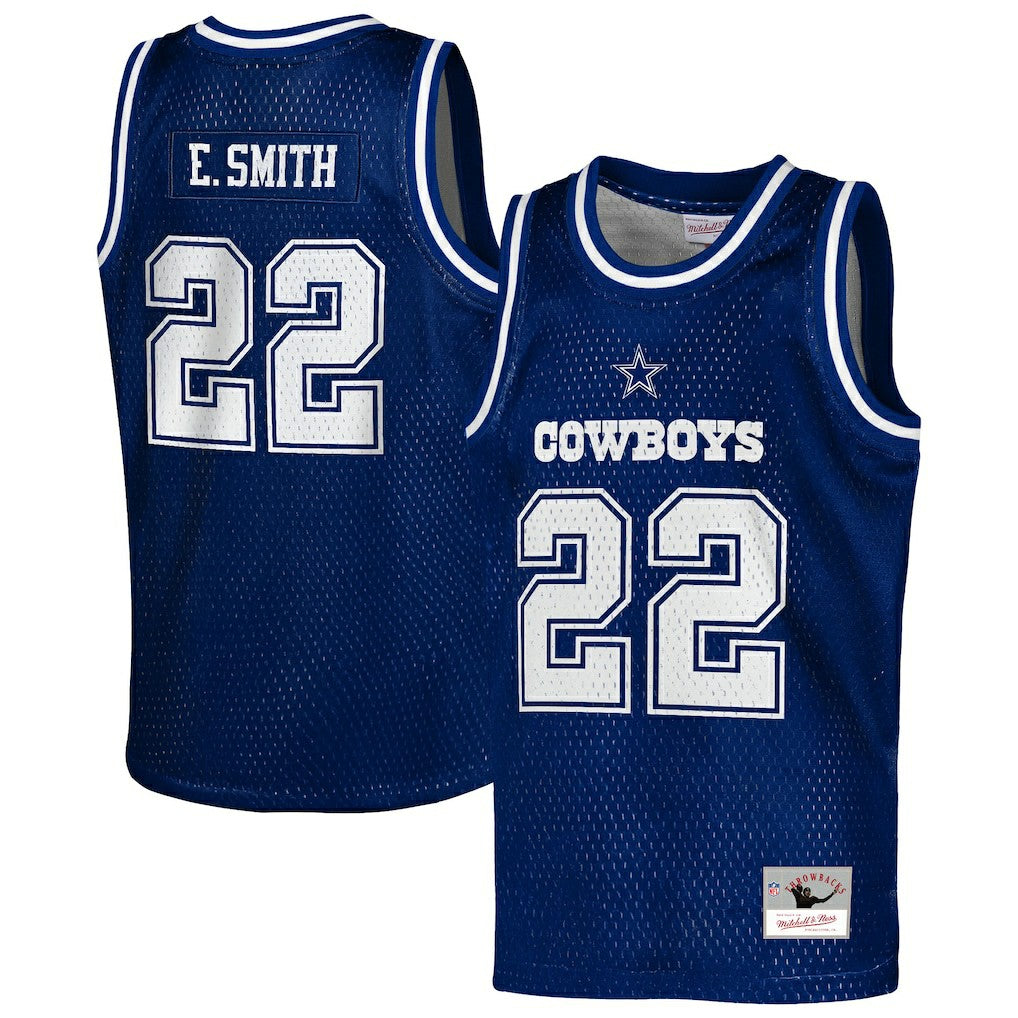 Emmitt Smith Dallas Cowboys Youth Retired Player NFL Basketball Fashion Jersey - Navy sale
