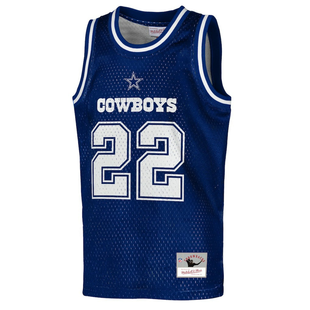Emmitt Smith Dallas Cowboys Youth Retired Player NFL Basketball Fashion Jersey - Navy sale