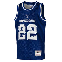 Emmitt Smith Dallas Cowboys Youth Retired Player NFL Basketball Fashion Jersey - Navy sale