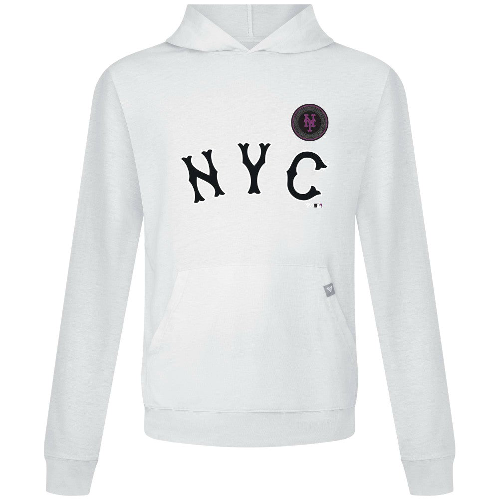 New York Mets Levelwear City Connect Relay Core Logo Pullover Hoodie White