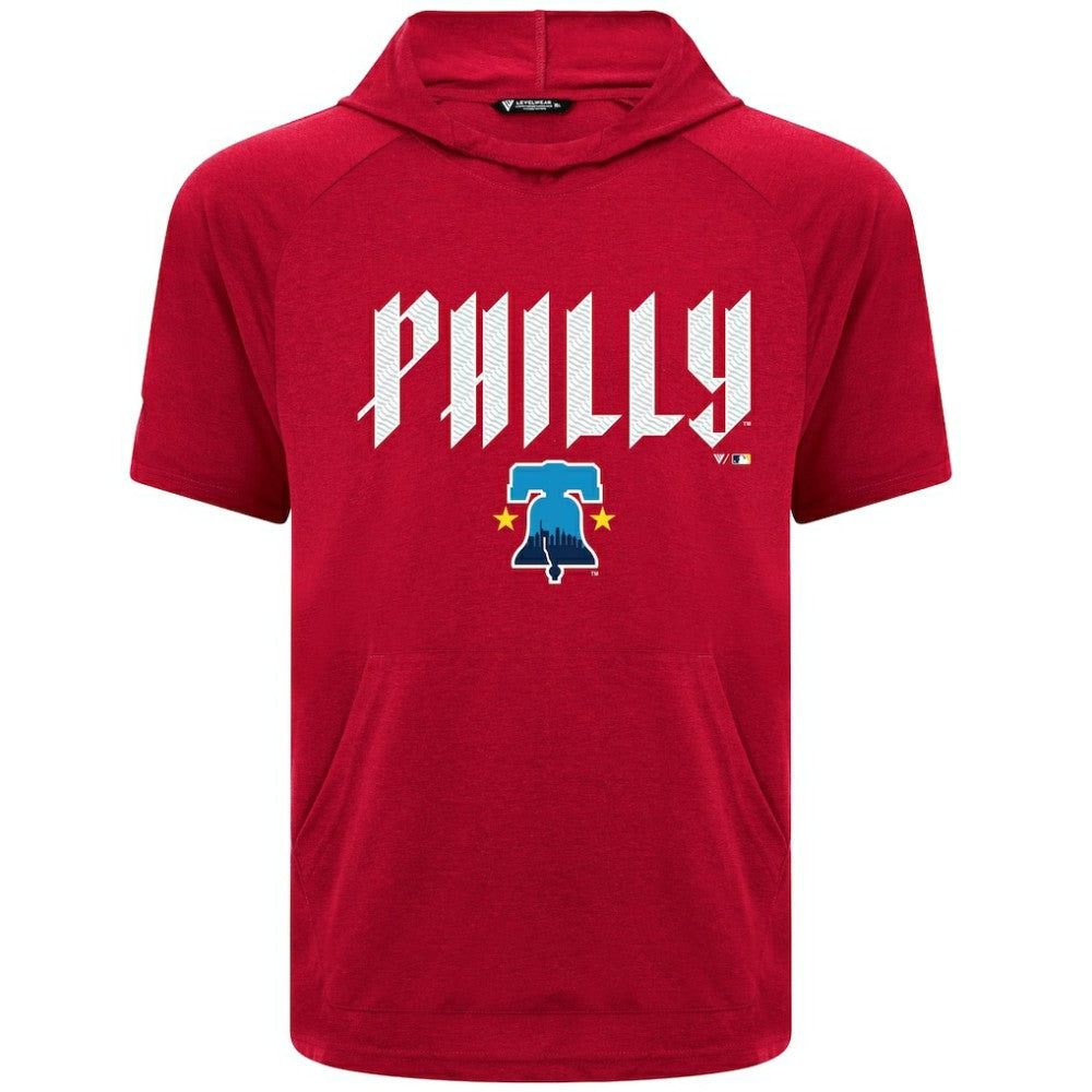 Philadelphia Phillies Levelwear City Connect Phase Back Plash Hoodie T-Shirt Red