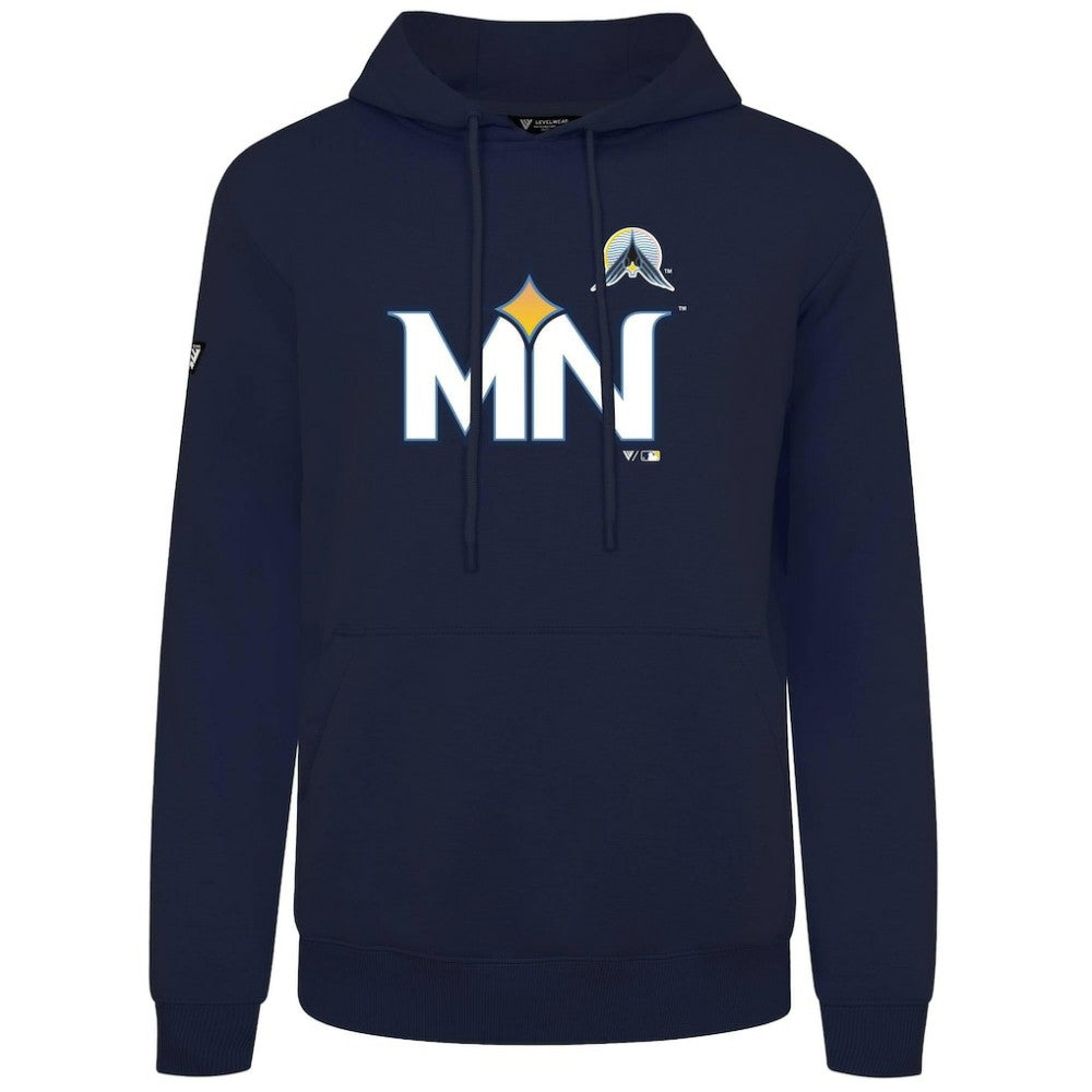 Minnesota Twins Levelwear City Connect Podium Core Logo Pullover Hoodie Navy