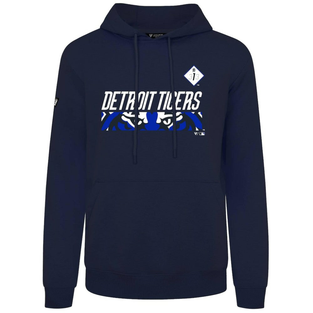 Detroit Tigers Levelwear City Connect Podium Core Logo Pullover Hoodie Navy