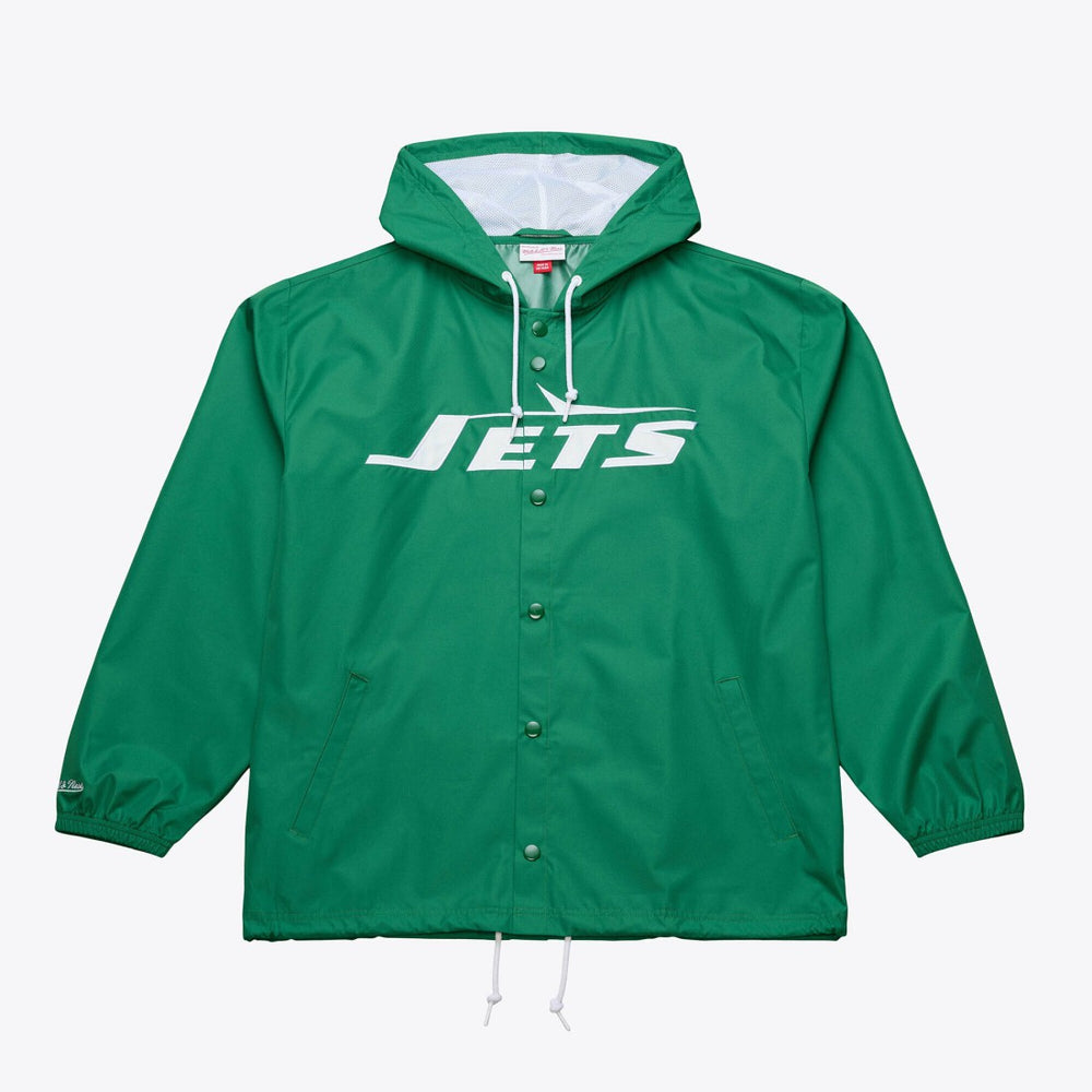 New York Jets Coaches Full-Snap Hooded Windbreaker Jacket - Green sale