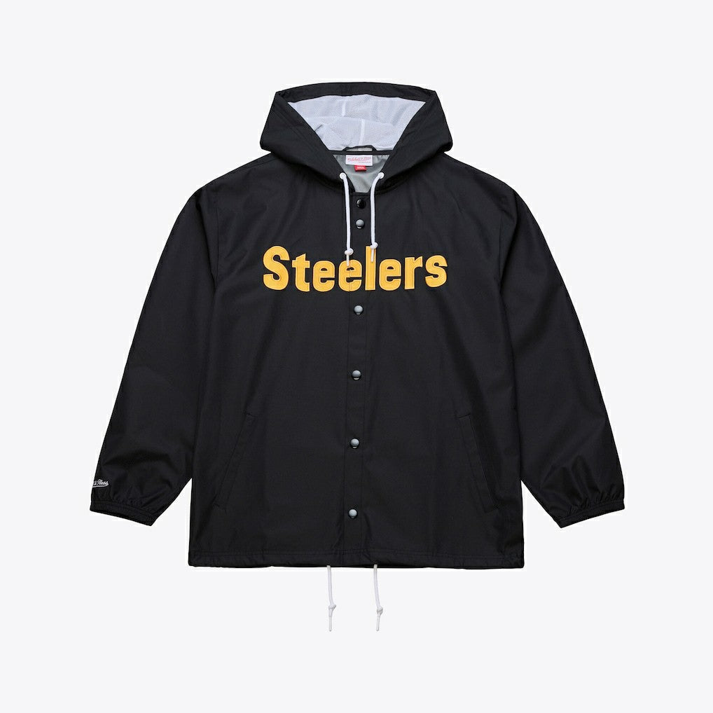 Pittsburgh Steelers Coaches Full-Snap Hooded Windbreaker Jacket - Black on sale