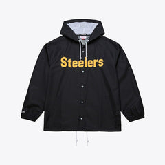 Pittsburgh Steelers Coaches Full-Snap Hooded Windbreaker Jacket - Black on sale