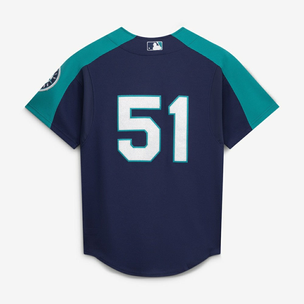 Ichiro Suzuki Seattle Mariners 2006 Cooperstown Mesh Batting Practice Button-Up Jersey Navy