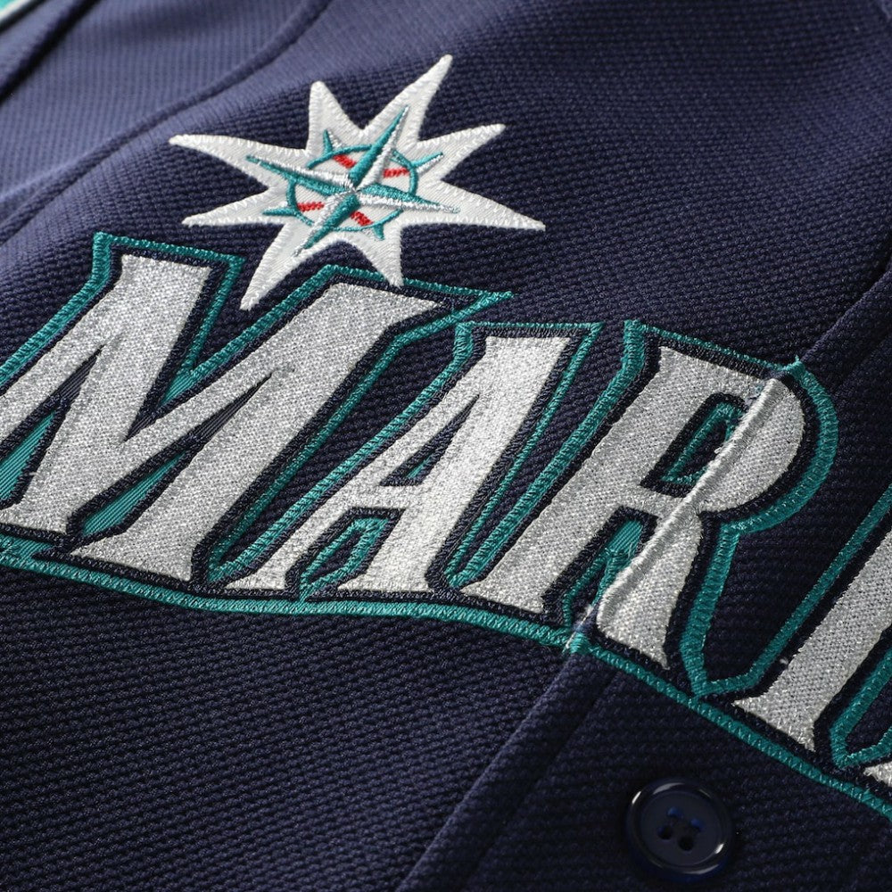 Ichiro Suzuki Seattle Mariners 2006 Cooperstown Mesh Batting Practice Button-Up Jersey Navy