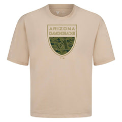Arizona Diamondbacks Levelwear Oversized Luxe Signature Knit Buckler T-Shirt Khaki