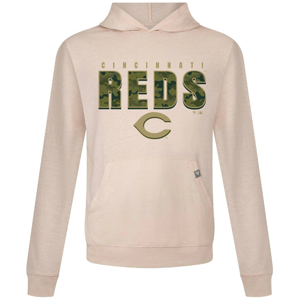 Cincinnati Reds Levelwear Relay Protect Pullover Hoodie Khaki