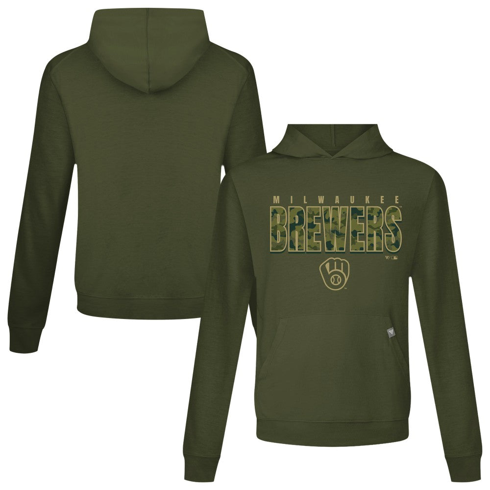 Milwaukee Brewers Levelwear Relay Protect Pullover Hoodie Green