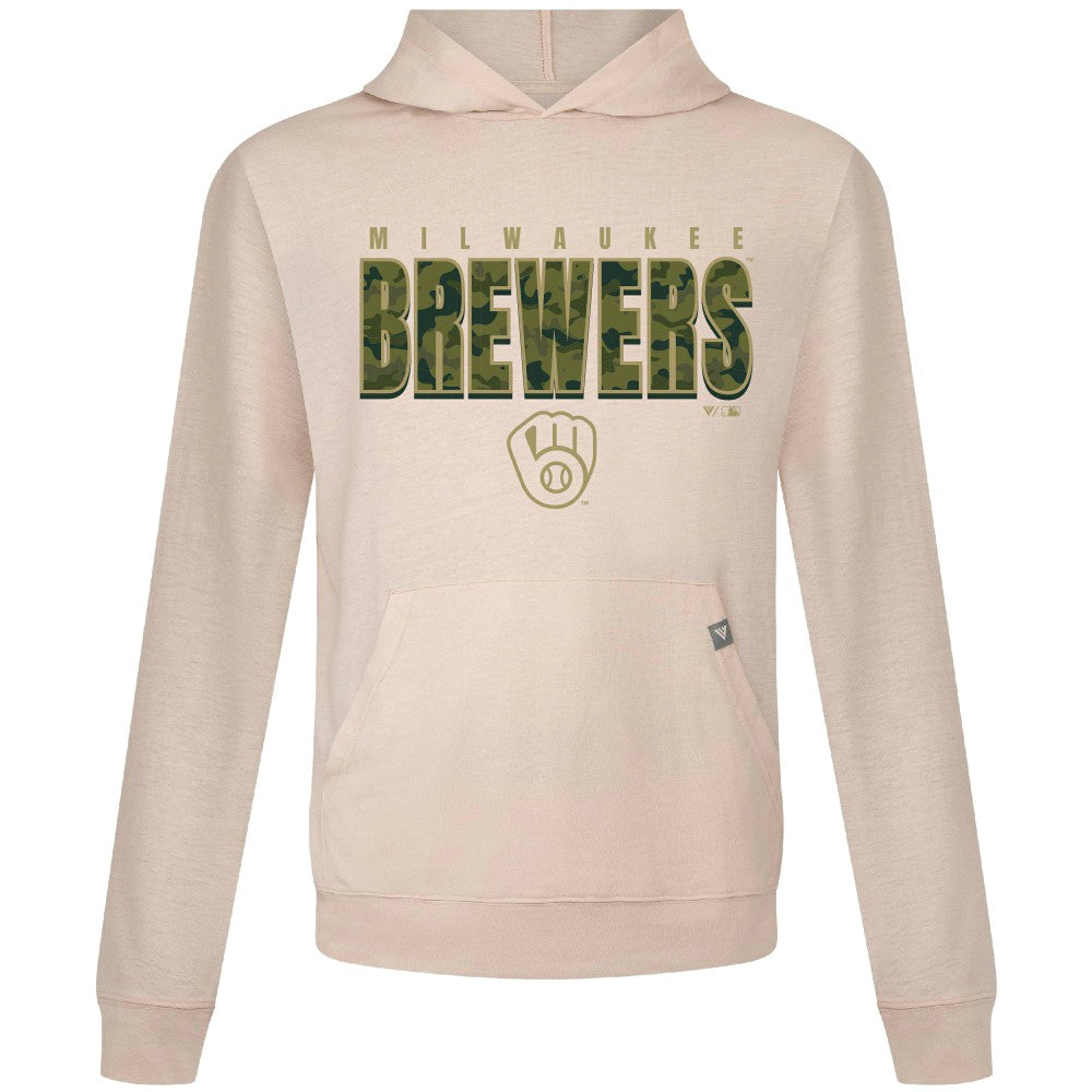 Milwaukee Brewers Levelwear Relay Protect Pullover Hoodie Khaki