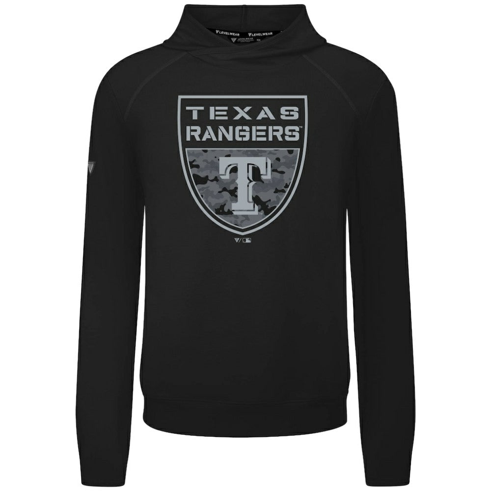 Texas Rangers Levelwear Mandate Buckler Tri-Blend Pullover Hoodie Black