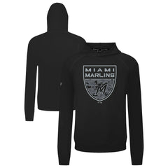 Miami Marlins Levelwear Mandate Buckler Tri-Blend Pullover Hoodie Black