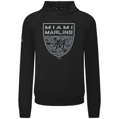 Miami Marlins Levelwear Mandate Buckler Tri-Blend Pullover Hoodie Black