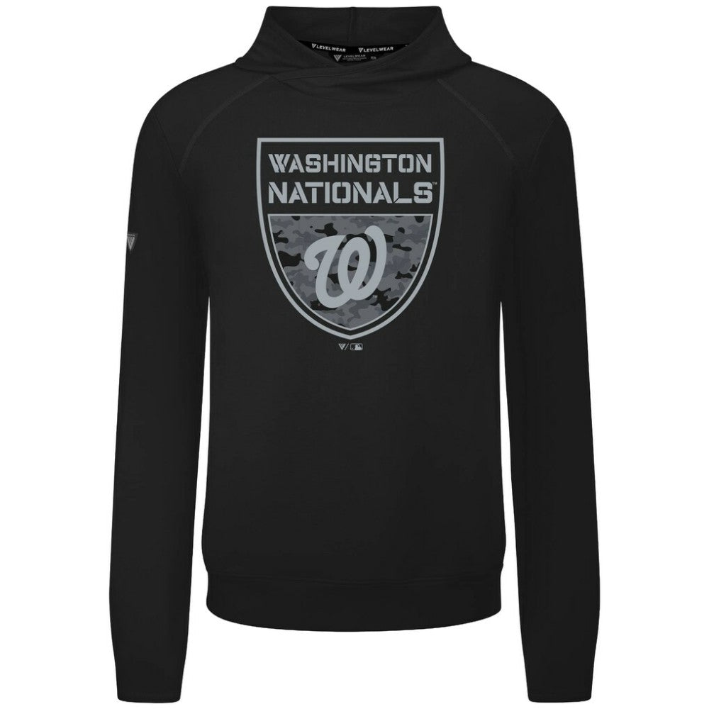 Washington Nationals Levelwear Mandate Buckler Tri-Blend Pullover Hoodie Black