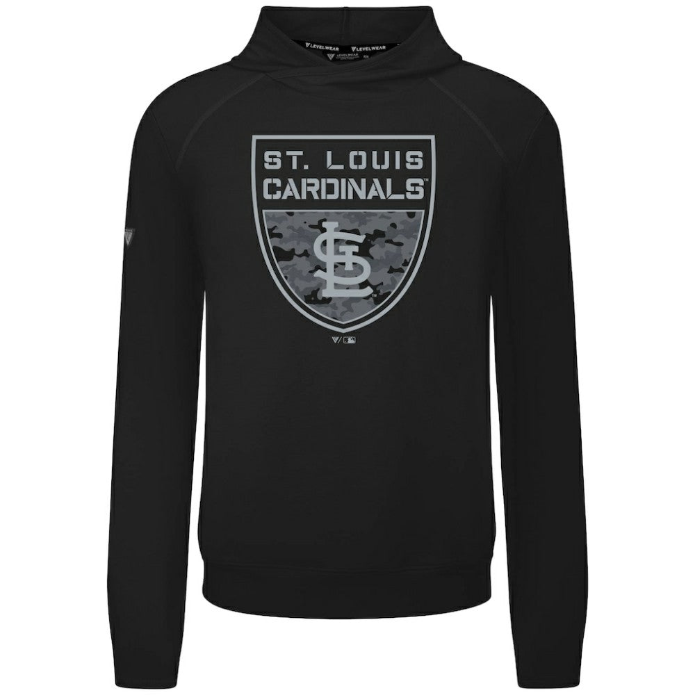 St. Louis Cardinals Levelwear Mandate Buckler Tri-Blend Pullover Hoodie Black