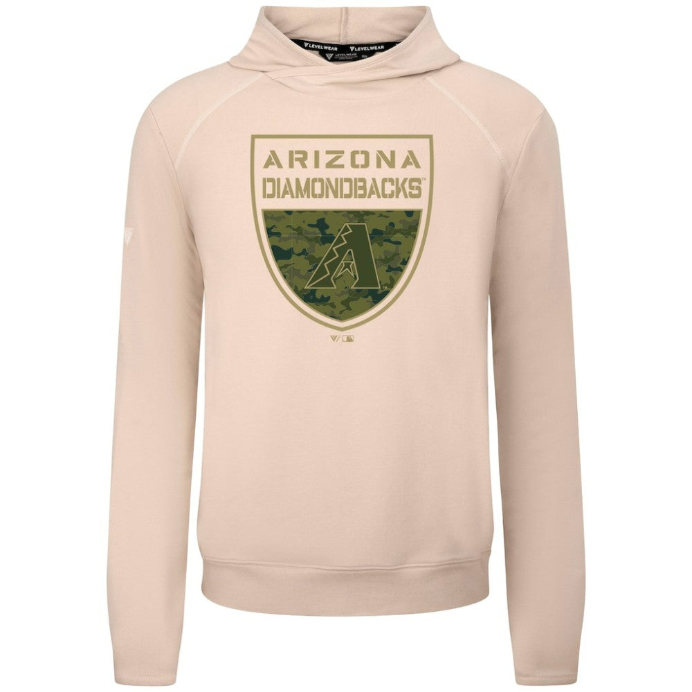 Arizona Diamondbacks Levelwear Mandate Buckler Tri-Blend Pullover Hoodie Khaki