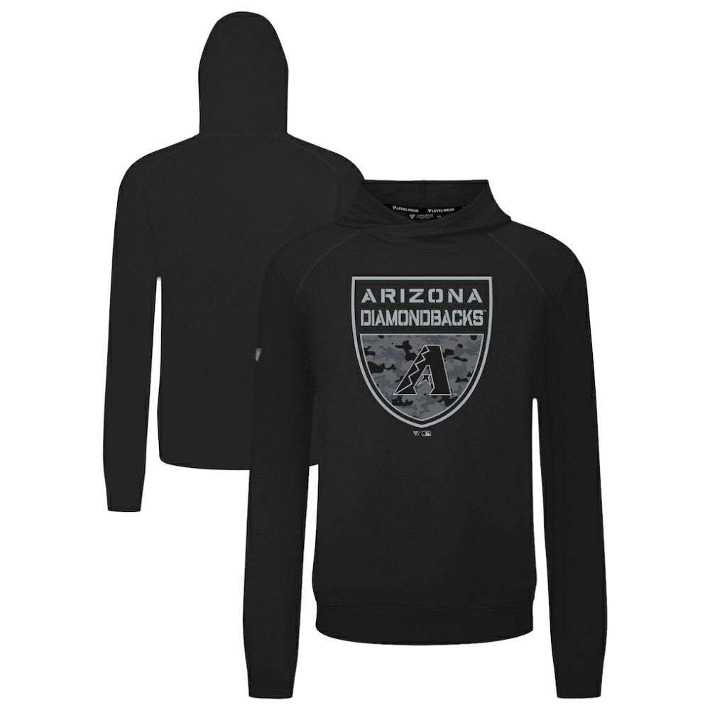 Arizona Diamondbacks Levelwear Mandate Buckler Tri-Blend Pullover Hoodie Black
