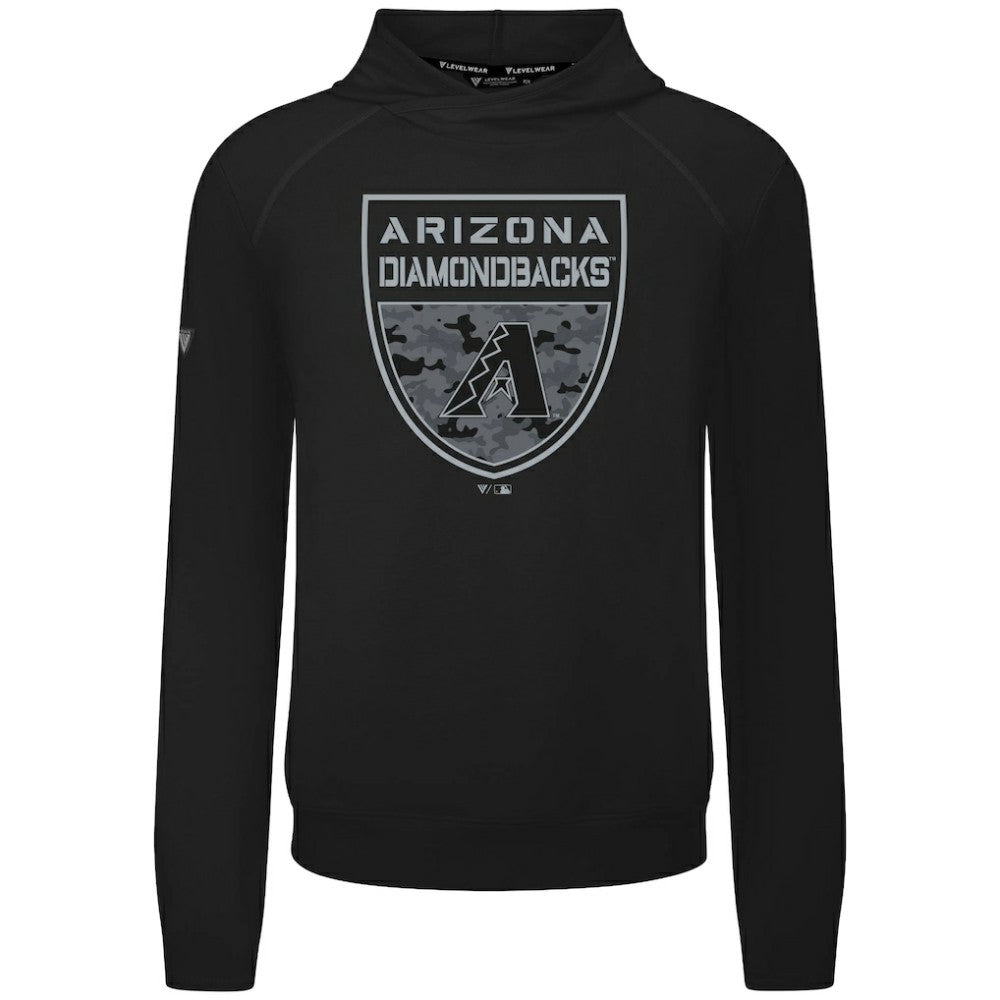 Arizona Diamondbacks Levelwear Mandate Buckler Tri-Blend Pullover Hoodie Black