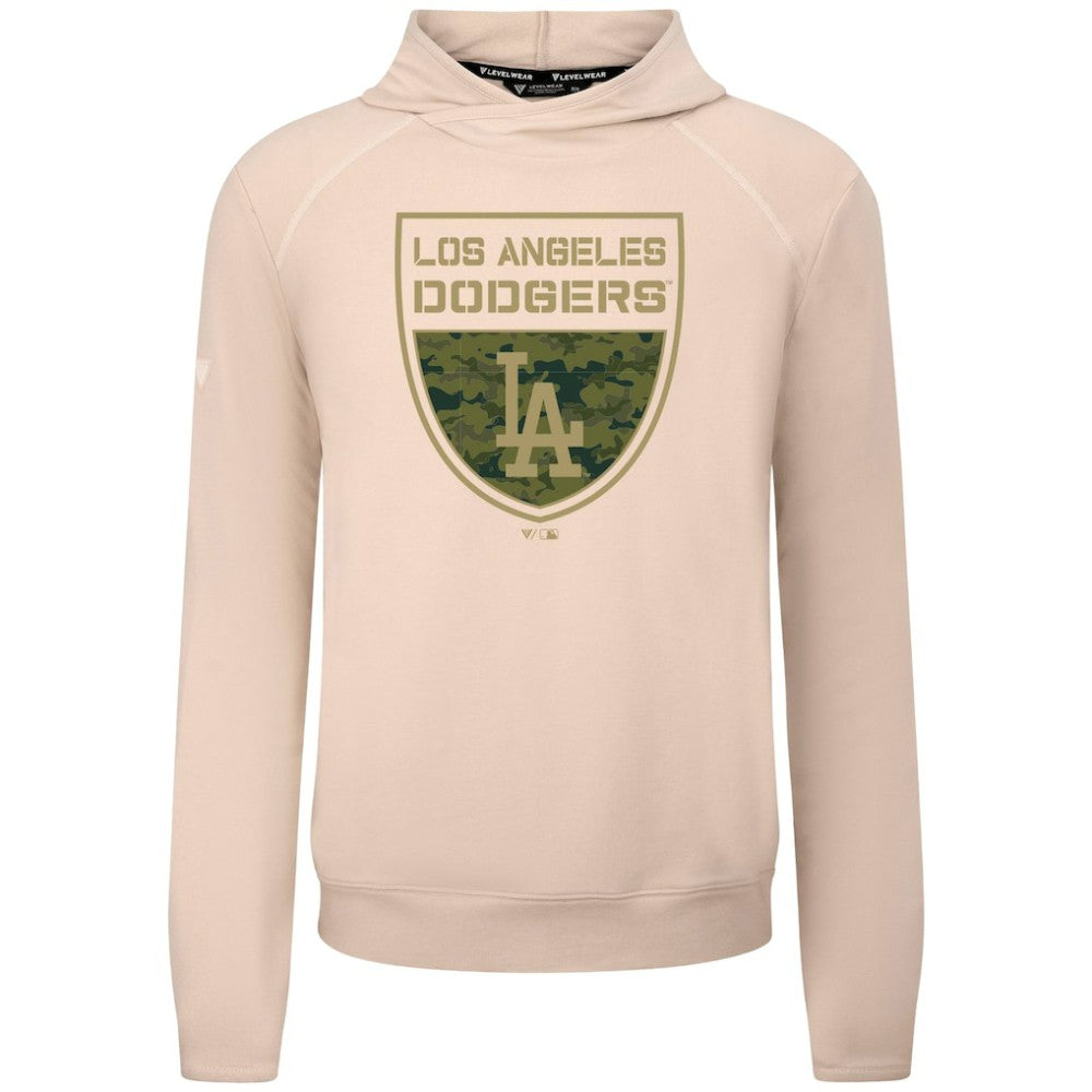 Los Angeles Dodgers Levelwear Mandate Buckler Tri-Blend Pullover Hoodie Khaki