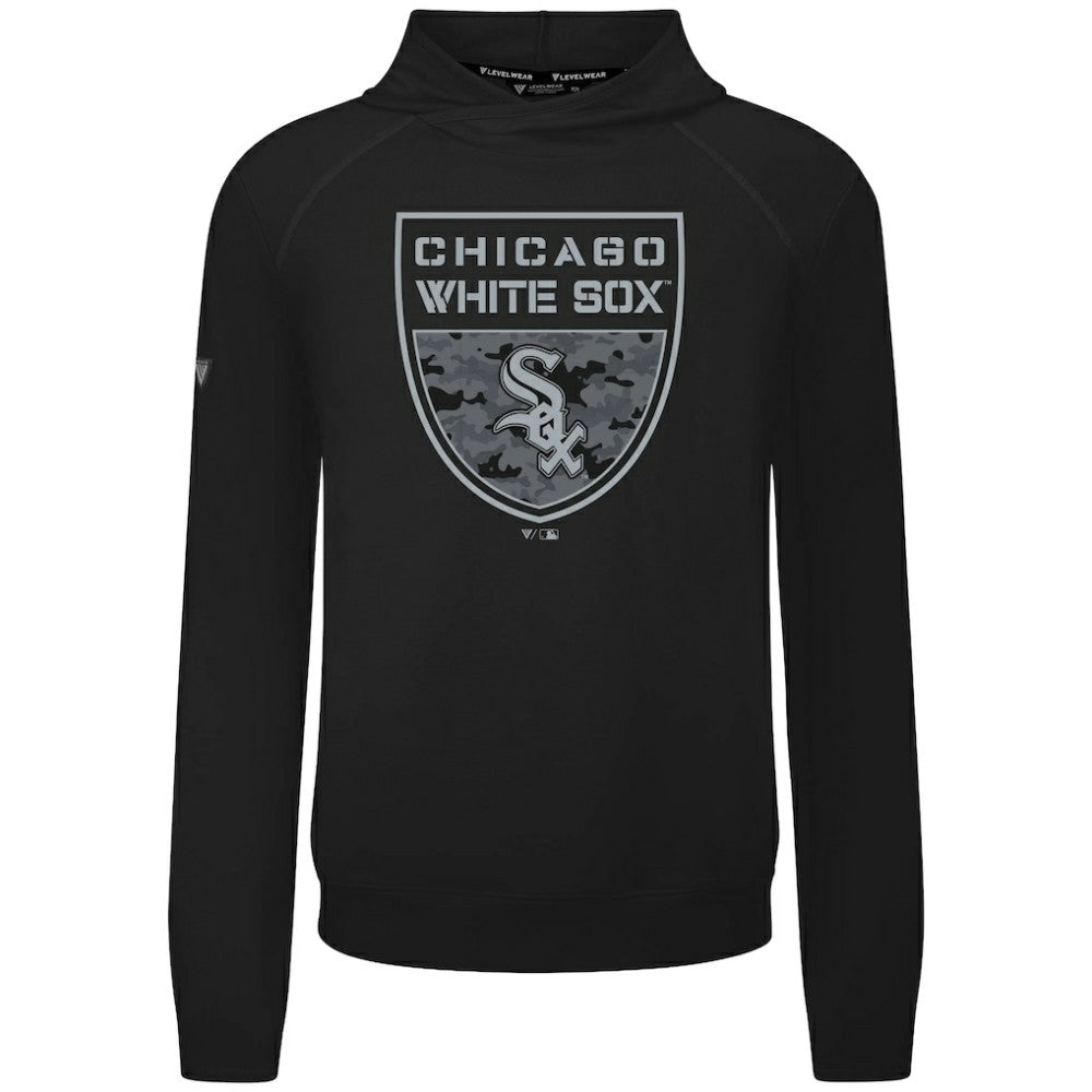 Chicago White Sox Levelwear Mandate Buckler Tri-Blend Pullover Hoodie Black