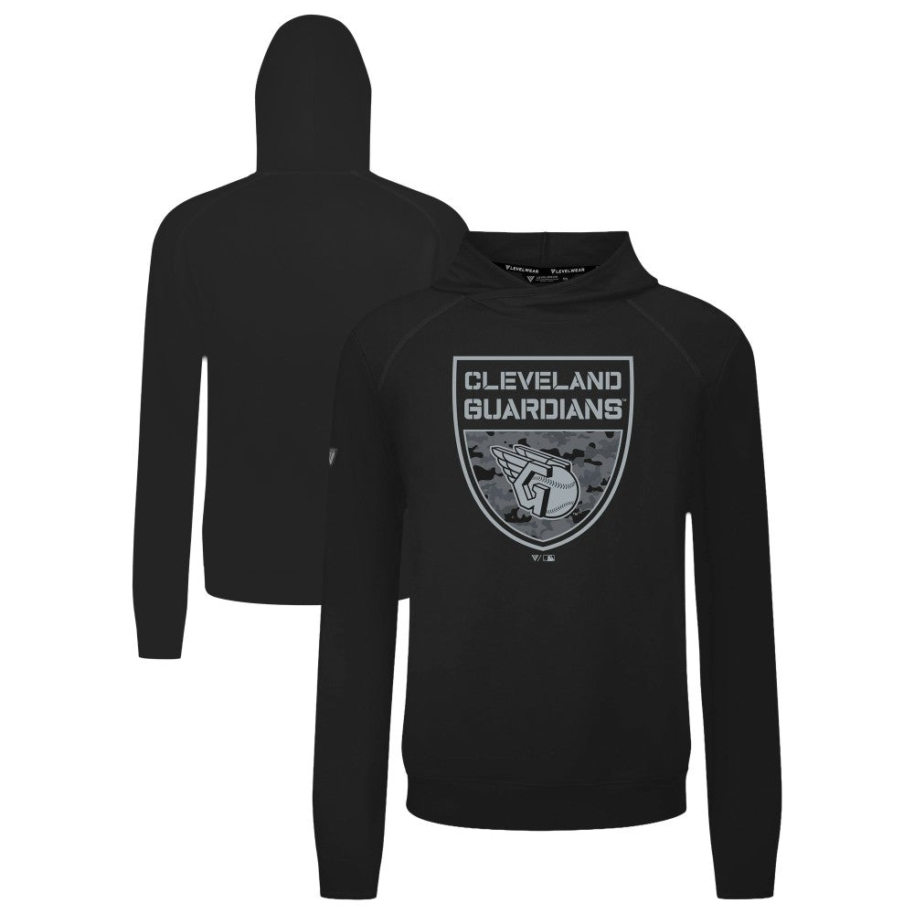 Cleveland Guardians Levelwear Mandate Buckler Tri-Blend Pullover Hoodie Black