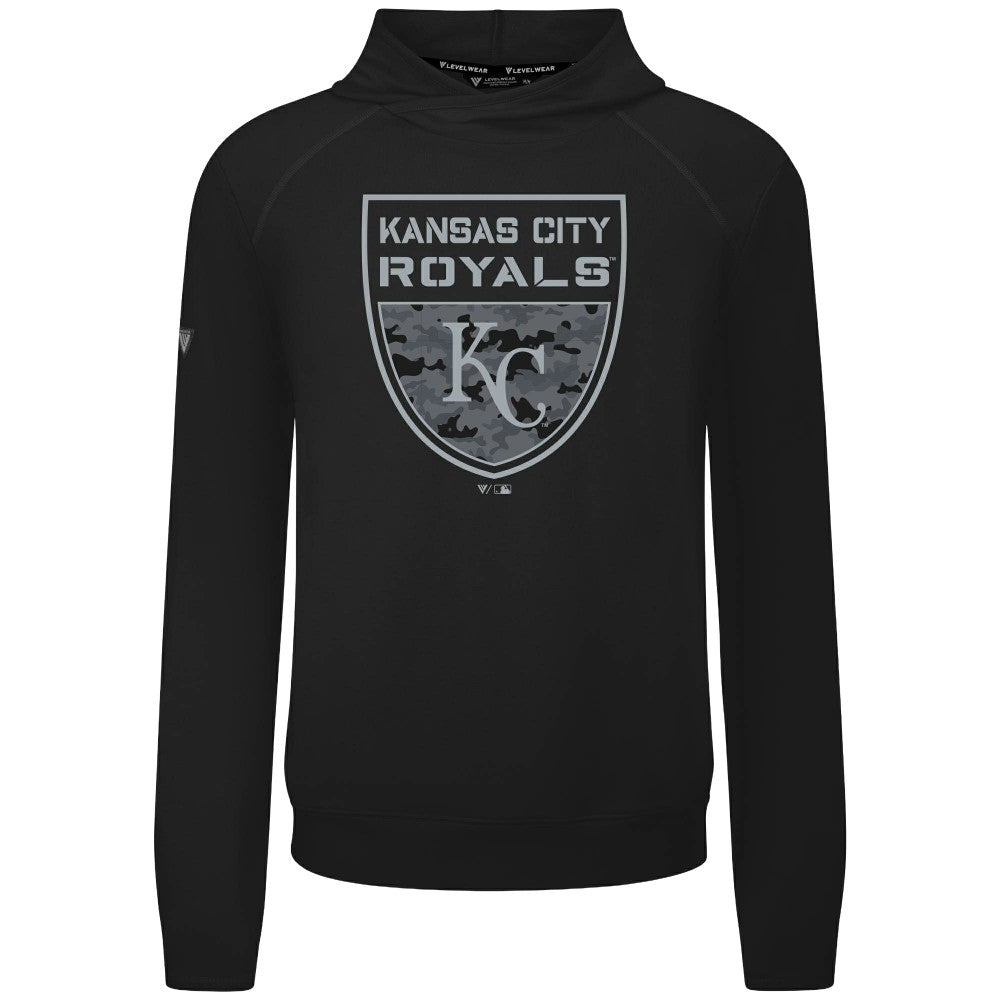 Kansas City Royals Levelwear Mandate Buckler Tri-Blend Pullover Hoodie Black