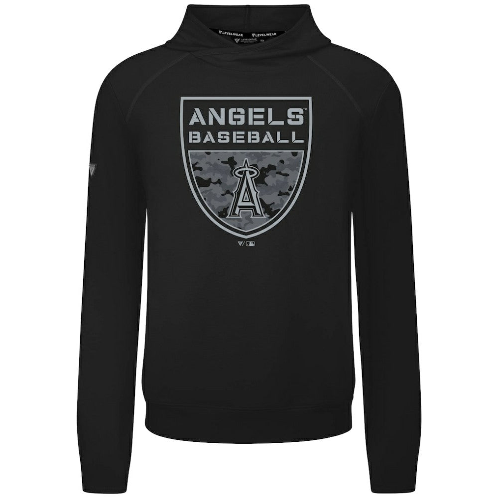 Los Angeles Angels Levelwear Mandate Buckler Tri-Blend Pullover Hoodie Black