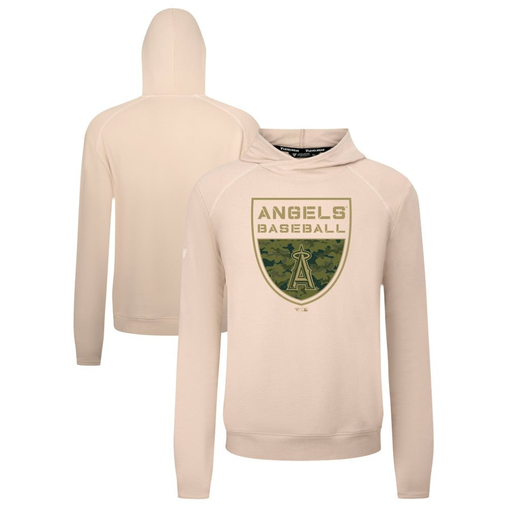 Los Angeles Angels Levelwear Mandate Buckler Tri-Blend Pullover Hoodie Khaki
