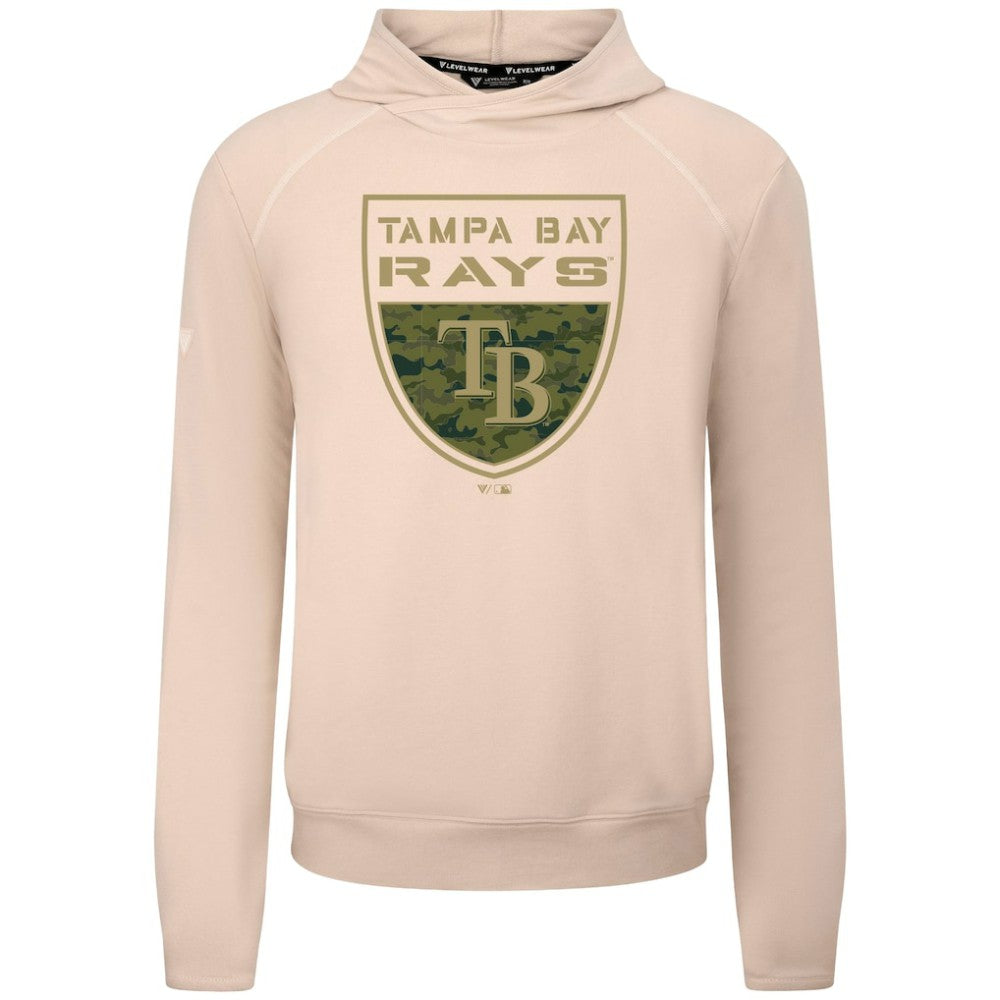 Tampa Bay Rays Levelwear Mandate Buckler Tri-Blend Pullover Hoodie Khaki