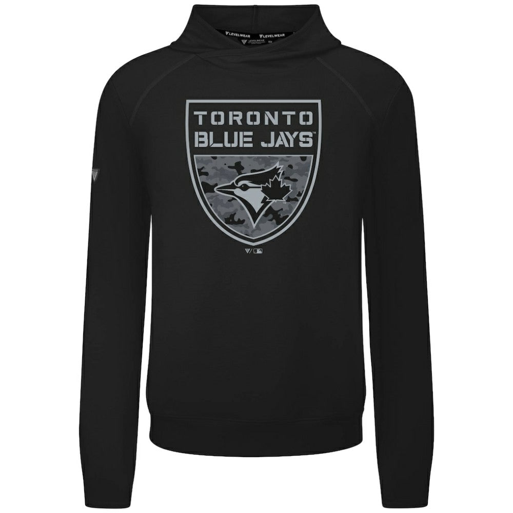 Toronto Blue Jays Levelwear Mandate Buckler Tri-Blend Pullover Hoodie Black