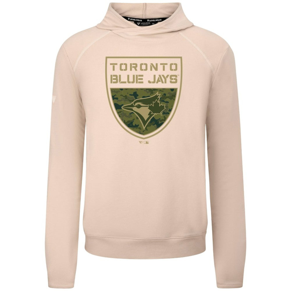 Toronto Blue Jays Levelwear Mandate Buckler Tri-Blend Pullover Hoodie Khaki