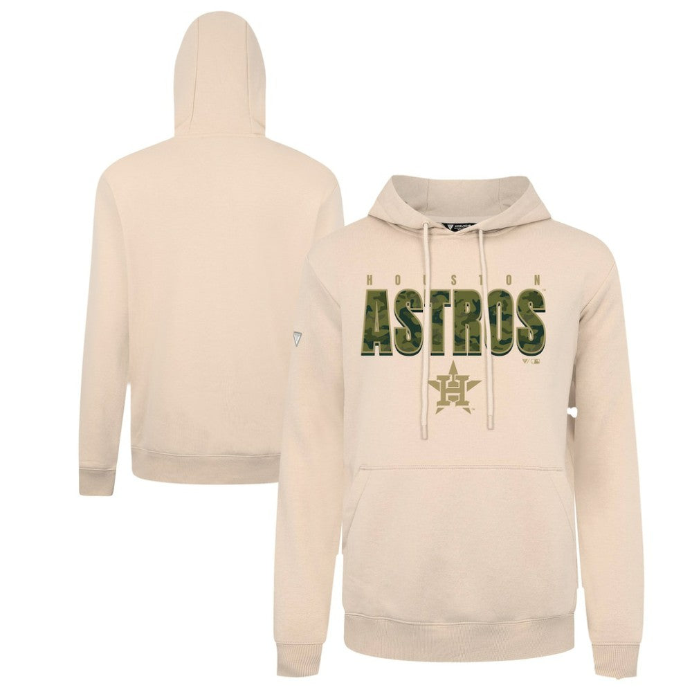 Houston Astros Levelwear Podium Protect Pullover Hoodie Khaki