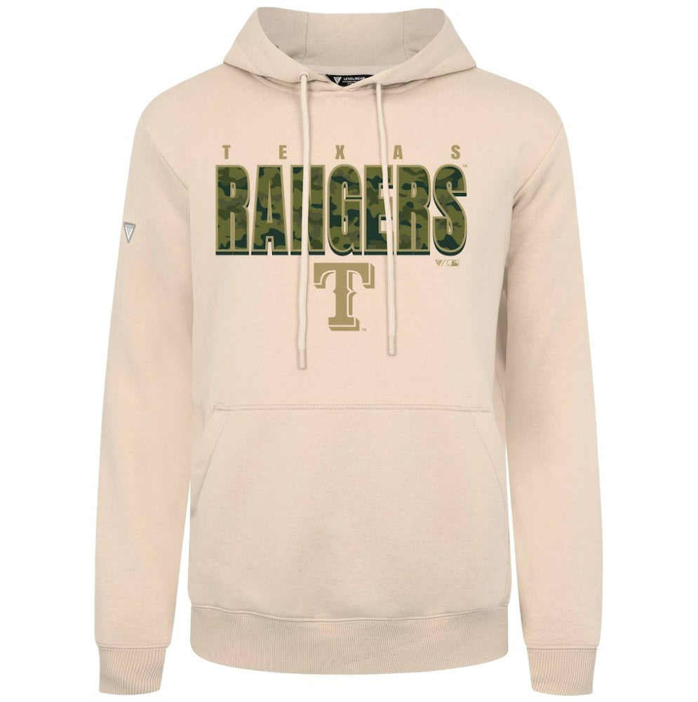 Texas Rangers Levelwear Podium Protect Pullover Hoodie Khaki