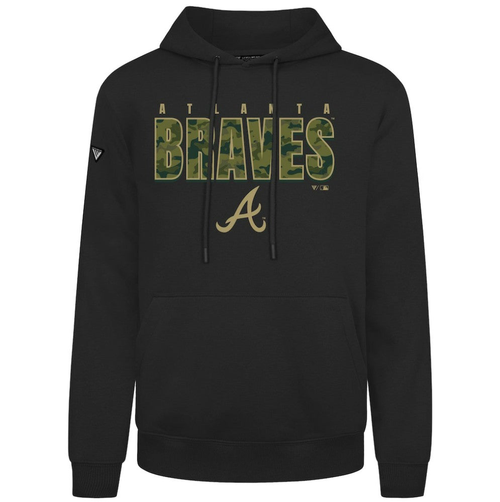 Atlanta Braves Levelwear Podium Protect Pullover Hoodie Black