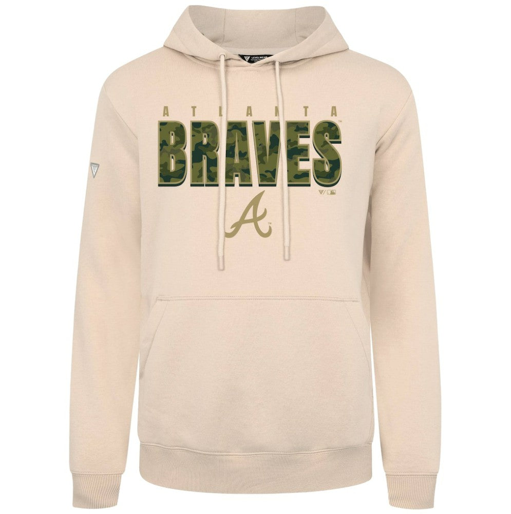 Atlanta Braves Levelwear Podium Protect Pullover Hoodie Khaki